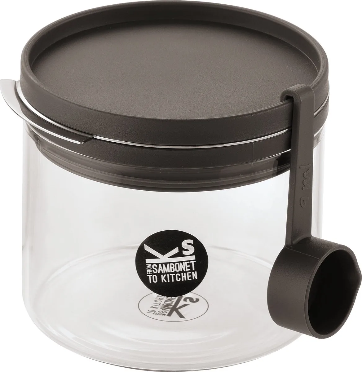 Voorraadpot met Maatlepel 50 cl - Borosilicaatglas de Sambonet en Noir – photo produit