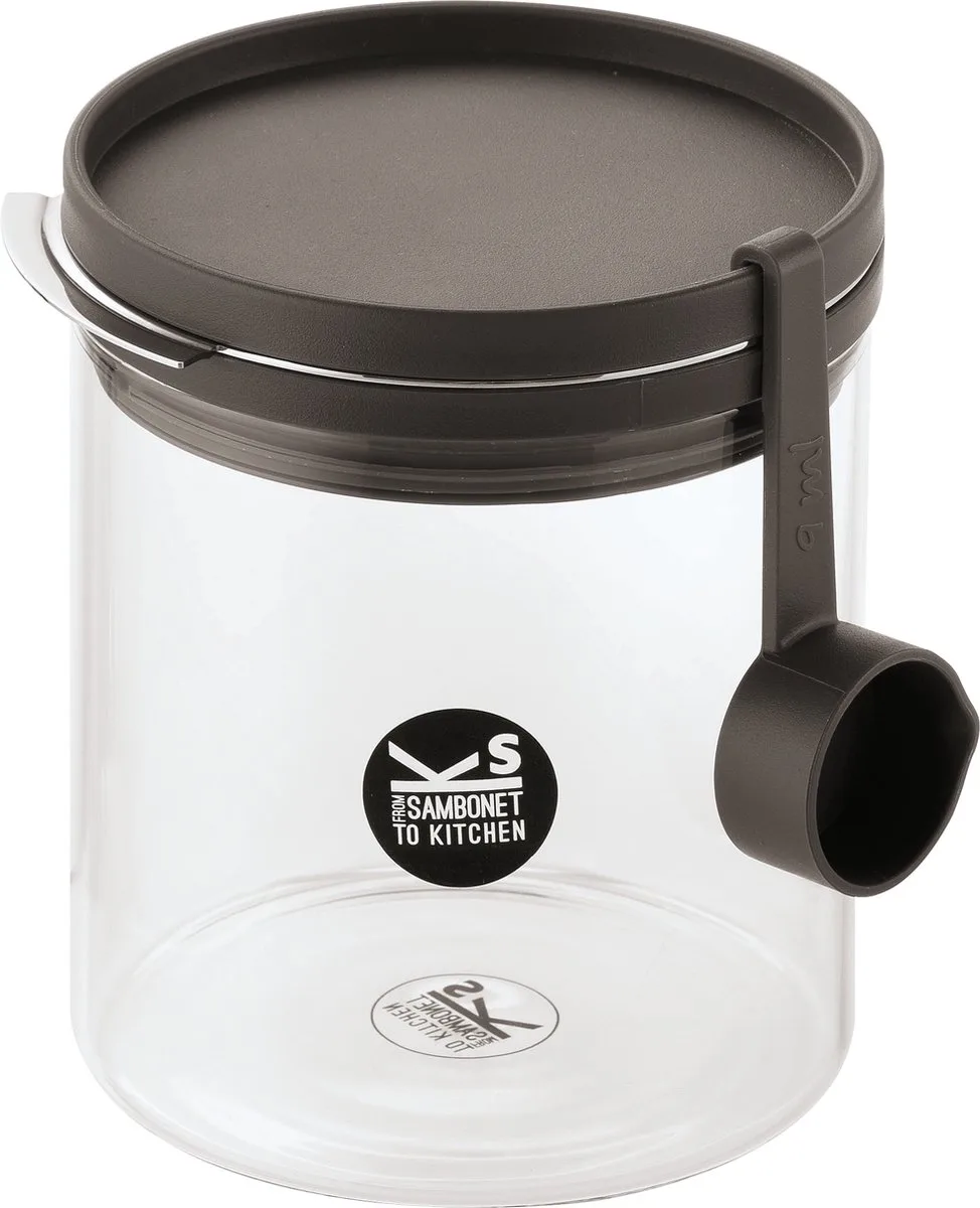 Voorraadpot met Maatlepel 75 cl - Borosilicaatglas de Sambonet en Noir – photo produit