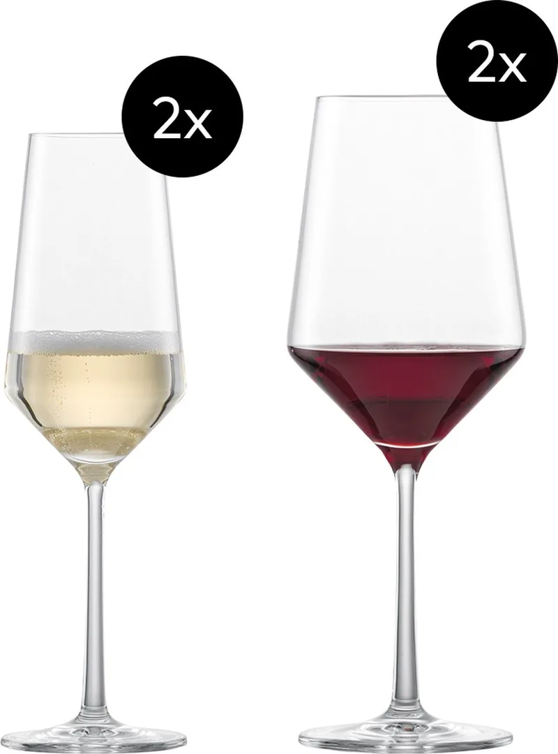 Pure 4-delige Date Night Set - Wijn- en Champagneglazen by Schott Zwiesel in Transparent – product photo