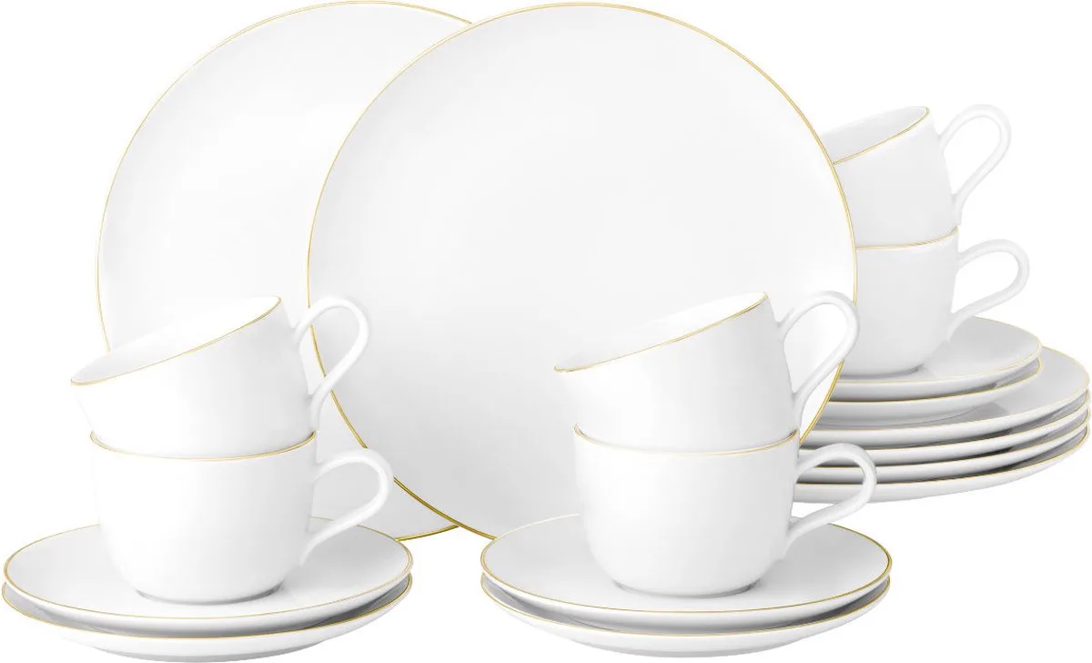 Liberty Goldrand Koffieservies 18-delig. by Seltmann Weiden in White, Gold – product photo