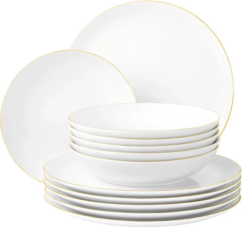 Liberty Goldrand Tafelservice 12-delig. by Seltmann Weiden in White, Gold – product photo