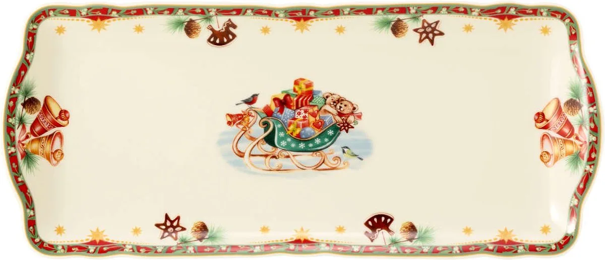 Marie-Luise Weihnachtsnostalgie Rechthoekige taartschaal 34,5x15 cm fra Seltmann Weiden i Gekleurd – produktbillede