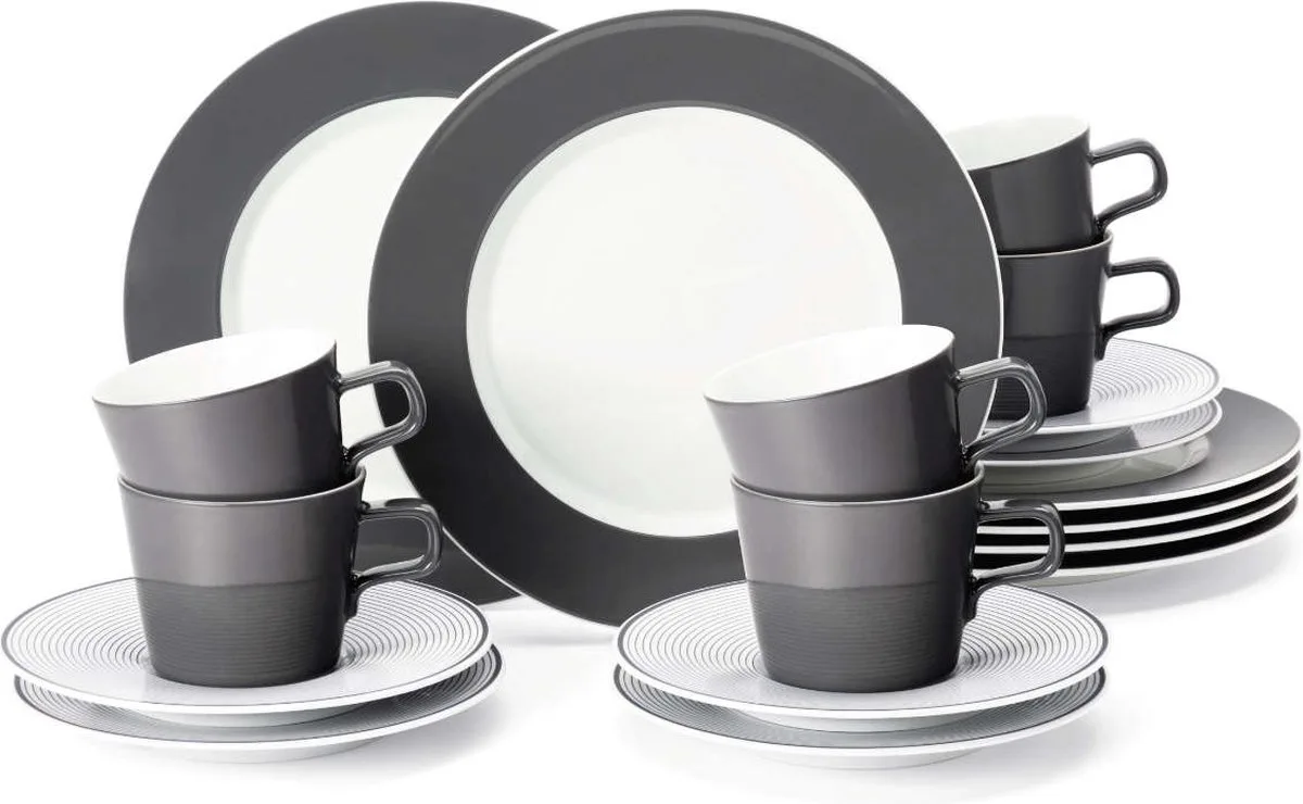 No Limits Moments Koffieservies 18-delig. fra Seltmann Weiden i Grå – produktbillede