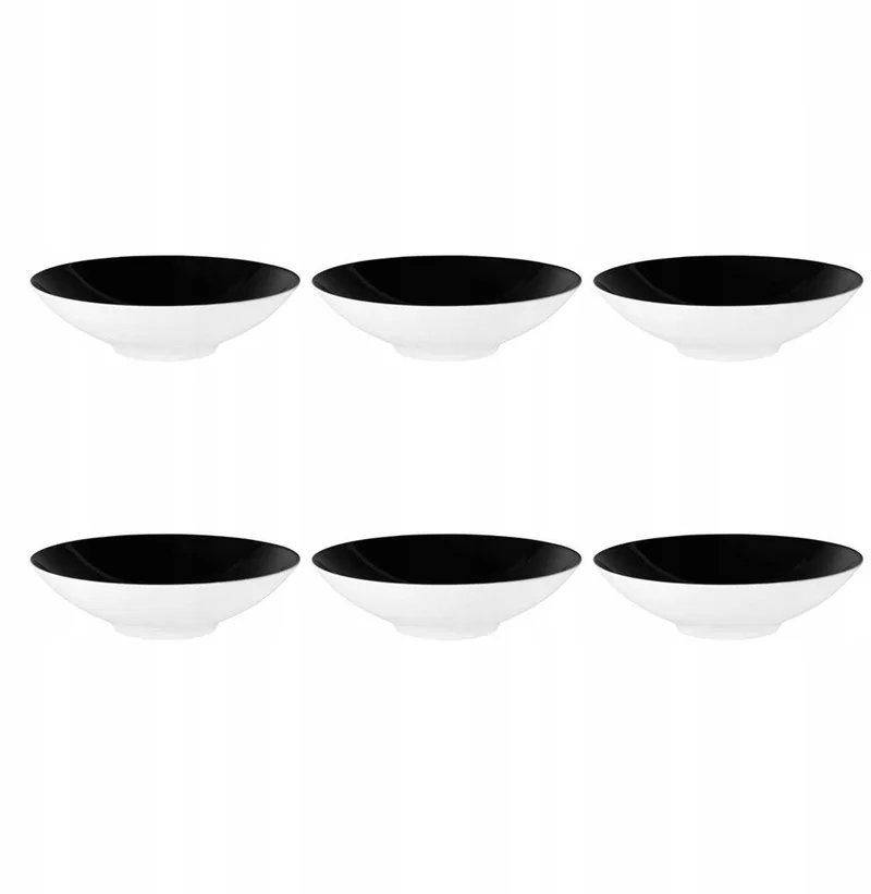 Set van 6 zwarte diepe porseleinen soepborden 20 cm by Seltmann Weiden in Black – product photo