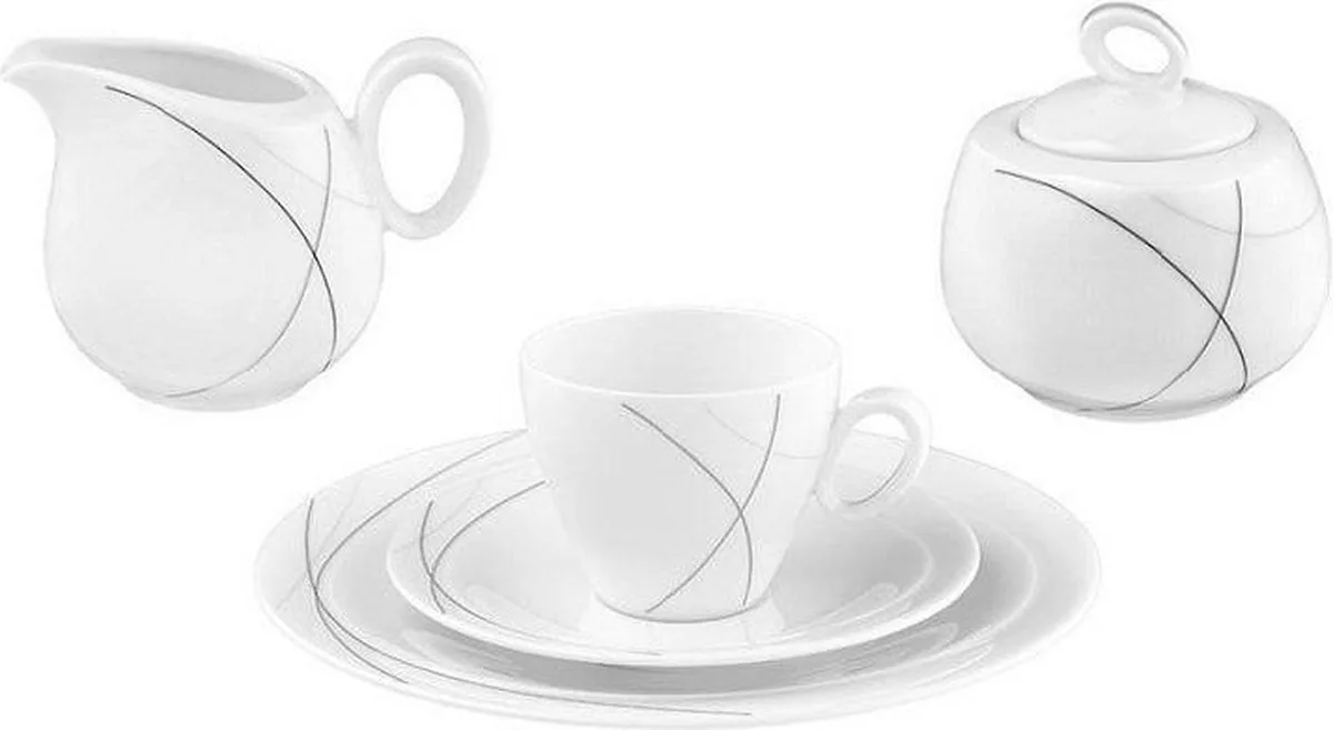 Trio Highline Koffieservies 20-delig van Seltmann Weiden in Wit, Zwart – productfoto