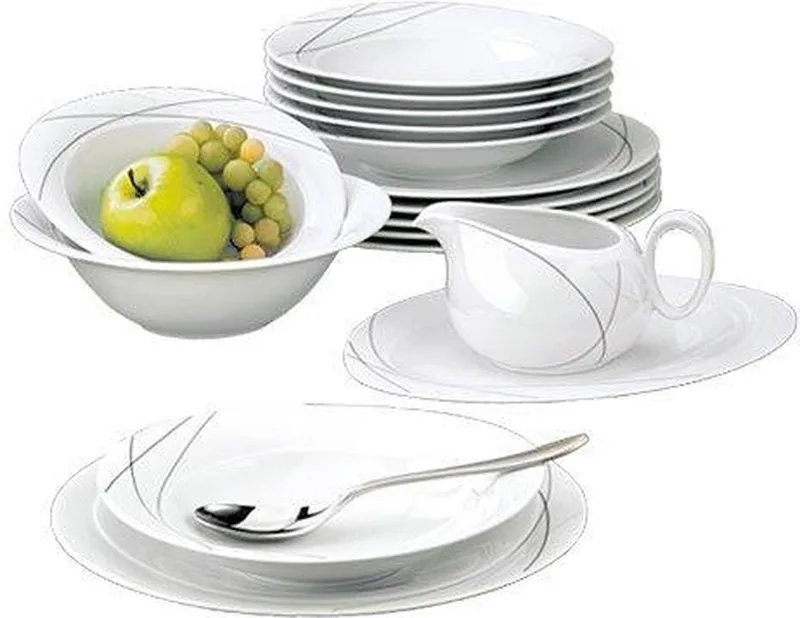 Trio Highline Tafelservice 16-delig by Seltmann Weiden in White, Black – product photo