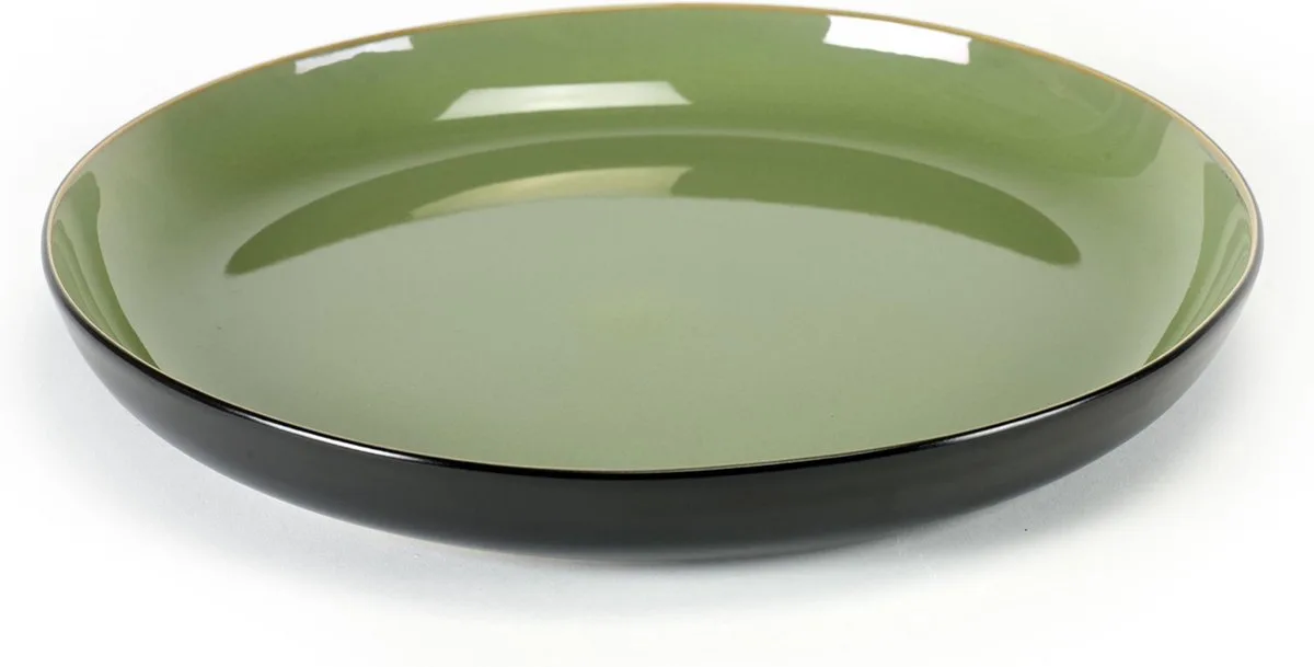 Pure by Pascale Naessens Schaal - Large - Ø29cm x H3,5cm - Zeegroen en Zwart - 1 stuk van Serax in Meerkleurig – productfoto