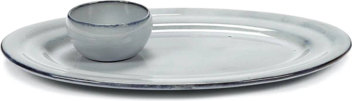 Pure by Pascale Naessens Serveerschaal - Ovaal - 38X28CM von Serax in Blau – Produktfoto