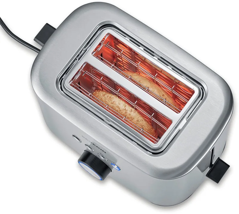 AT 2620 Broodrooster met bagelfunctie – 800W – Roestvrij staal – 7 standen von Severin in Schwarz – Produktfoto