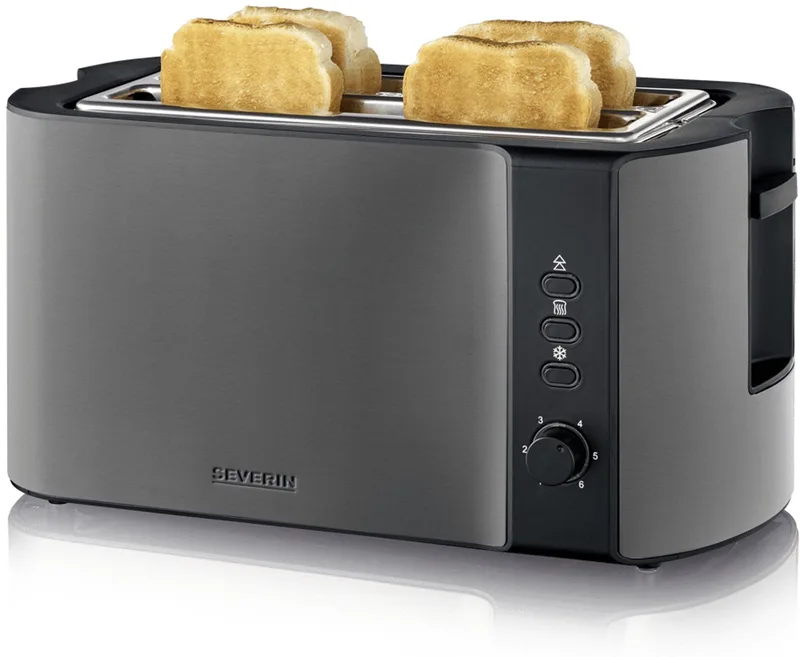 AT 9341 Broodrooster – Toaster - 2 lange sleuven - 6 standen – RVS von Severin in Schwarz – Produktfoto 1 von 2