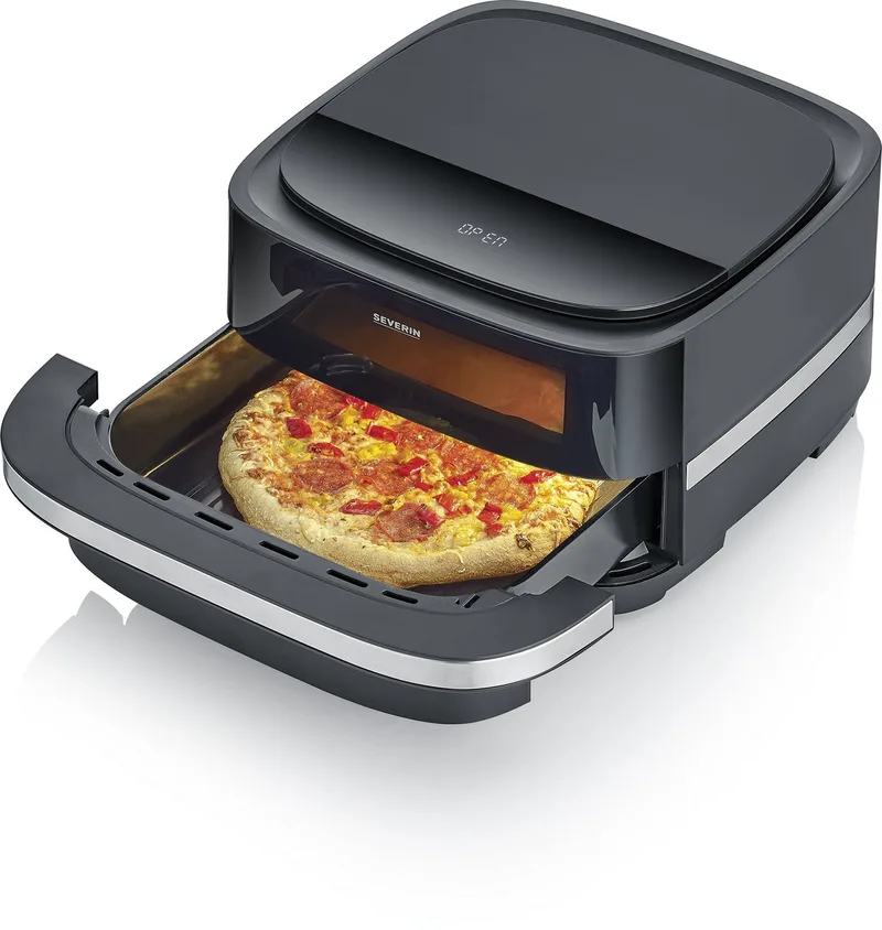 FR 2464 Severin S-Fry Pizza & More - Airfryer - Hetelucht friteuse - Pizzaoven - 4 liter - Brede vorm - Kijkvenster by Severin in Black – product photo