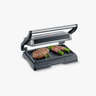 KG 2394 – Contactgrill – Grijs/zwart - Antiaanbaklaag - Afneembare opvangschaal voor vet by Severin in Multicolour – product photo 2 of 3