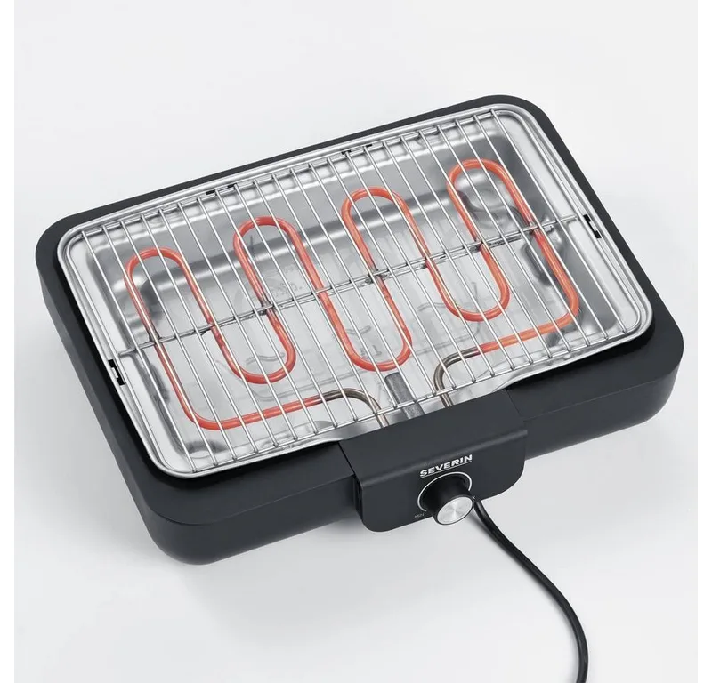 PG 8554 - Electrische Tafel BBQ Grill - 2300 W - 230 °C - Grillrooster - Roestvrijstaal van Severin in Zwart – productfoto 5 van 5