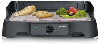 PG 8593 Elektrische BBQ Tafelgrill – 2000 W – RVS Grillrooster – Temperatuurregelaar 35-200°C van Severin in Zwart – productfoto 2 van 2