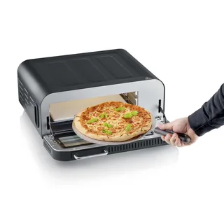 PG Pizzaoven - 400°C in 5 minuten - incl. 30 cm Pizza Steen van Severin in Zwart – productfoto 2 van 3