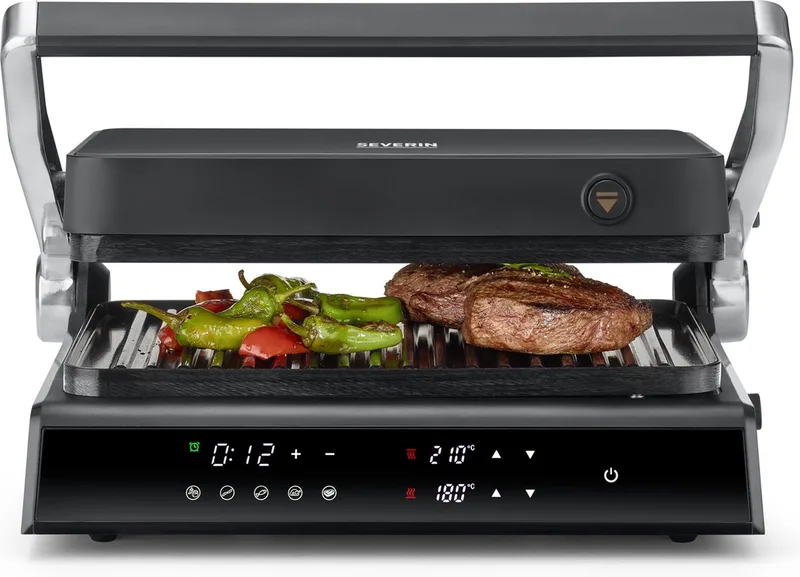 RG 2399 Severin - Contactgrill - 1.800 W - 5 Automatische programma's - Duo temperatuur control de Severin en Noir – photo produit 1 sur 5