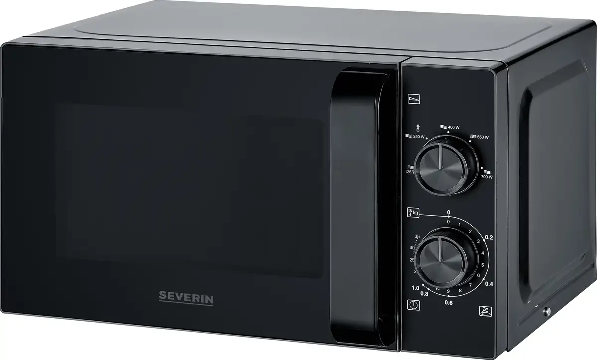 Severin 7790 Micro-ondes noir, acier inoxydable fonction minuteur van Severin in Zwart, Acier inoxydable – productfoto