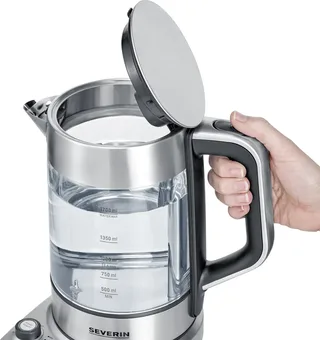 WK 3422 Glazen Waterkoker met Auto-Lift functie voor theezakjes de Severin en Rvs – photo produit 2 sur 2