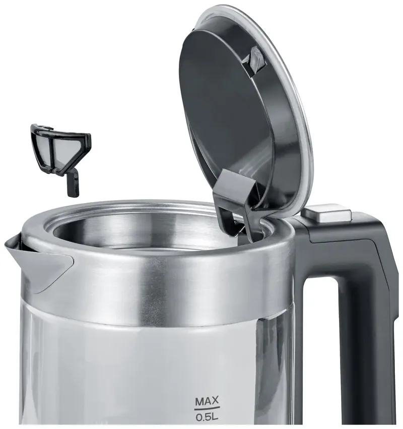 WK 3458 Glazen Waterkoker Mini 0,5L - Multi temp. 1100W by Severin in Rvs – product photo 3 of 3