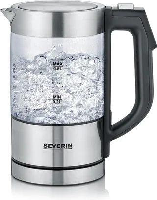 WK 3458 Glazen Waterkoker Mini 0,5L - Multi temp. 1100W by Severin in Rvs – product photo 1 of 3