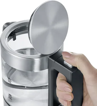 WK 3472 - Waterkoker - electrisch - glazen kan - 0.5l - zilver/zwart de Severin en Rvs, Glas – photo produit 2 sur 2