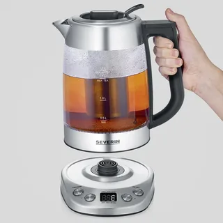 WK 3480 - Waterkoker/ Theemaker - 1,7 L - 5 slimme theeprogramma’s - Warmhoudfunctie - Temperatuur en zettijd individueel instelbaar - RVS by Severin in Glas, Rvs – product photo 2 of 2