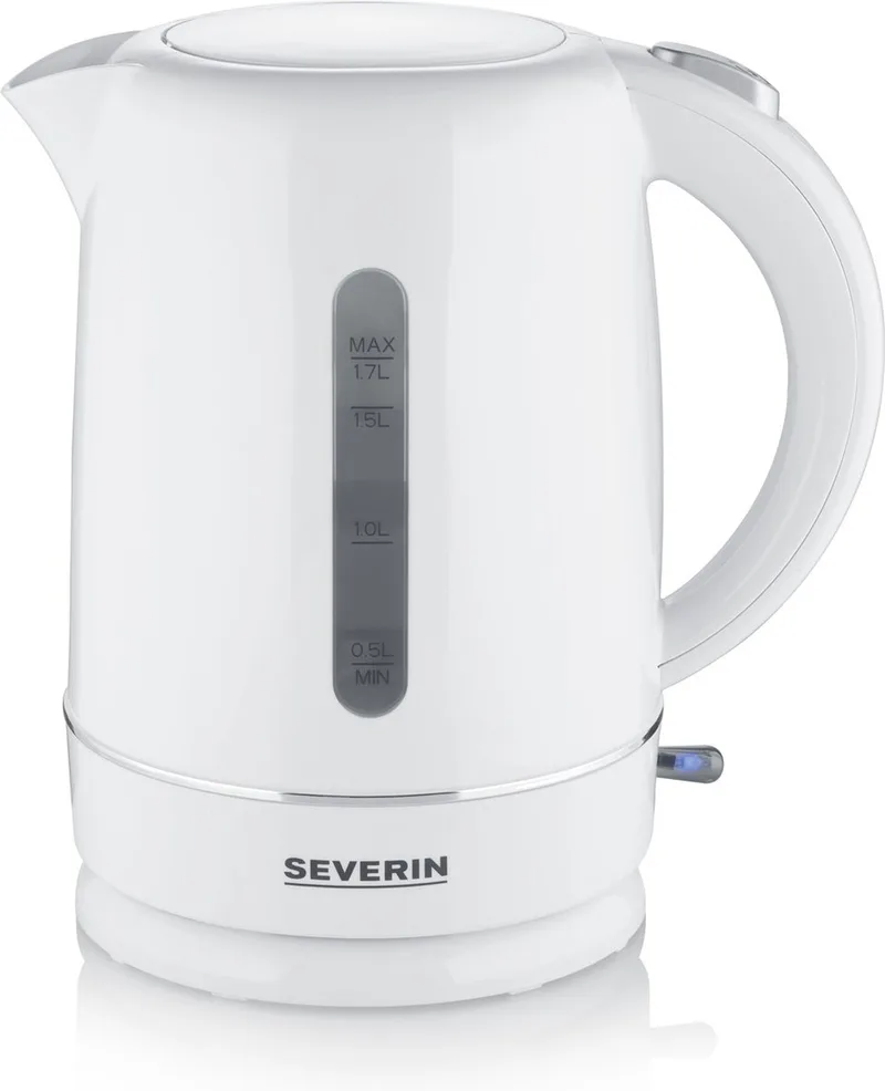 WK 4325 Waterkoker - draadloos - 1.7 liter - Wit fra Severin i Hvid, Sølv – produktbillede 1 af 2