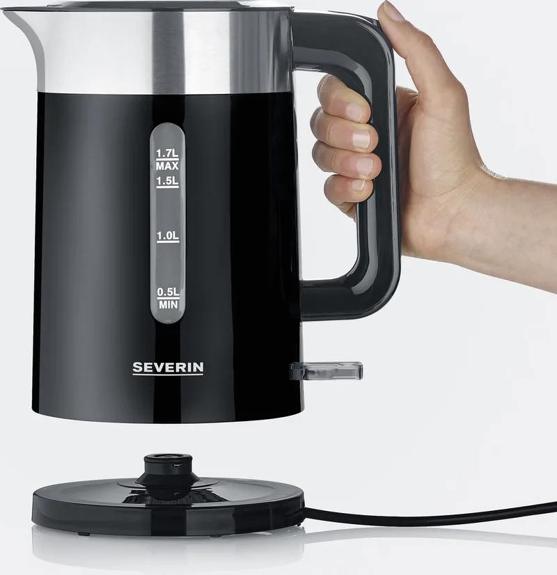 WK 9265 - Waterkoker - Zwart / RVS - Zwart / RVS serie by Severin in Black – product photo