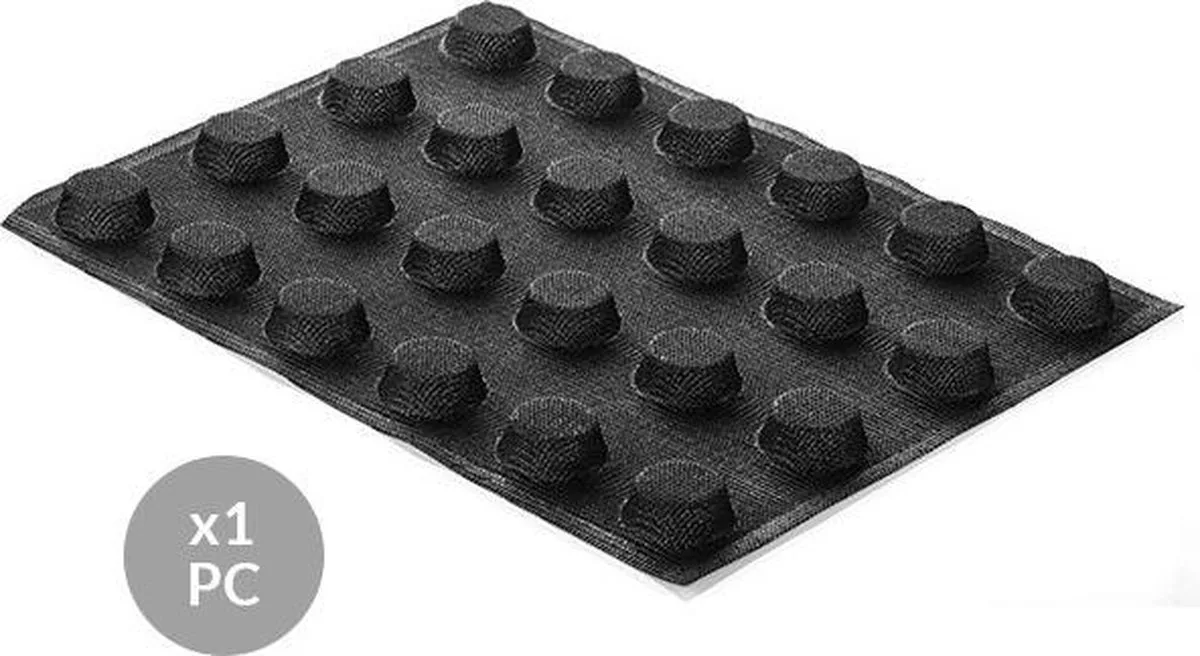 AIR PLUS 15 - SILICONEN BAKVORM - N.24 ROUND ø40 H 16 MM de Silikomart en Noir – photo produit