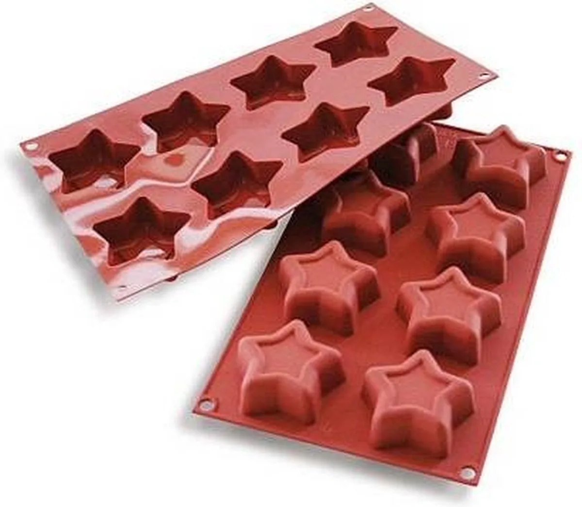bakmat met 8 sterren von Silikomart in Terracotta – Produktfoto