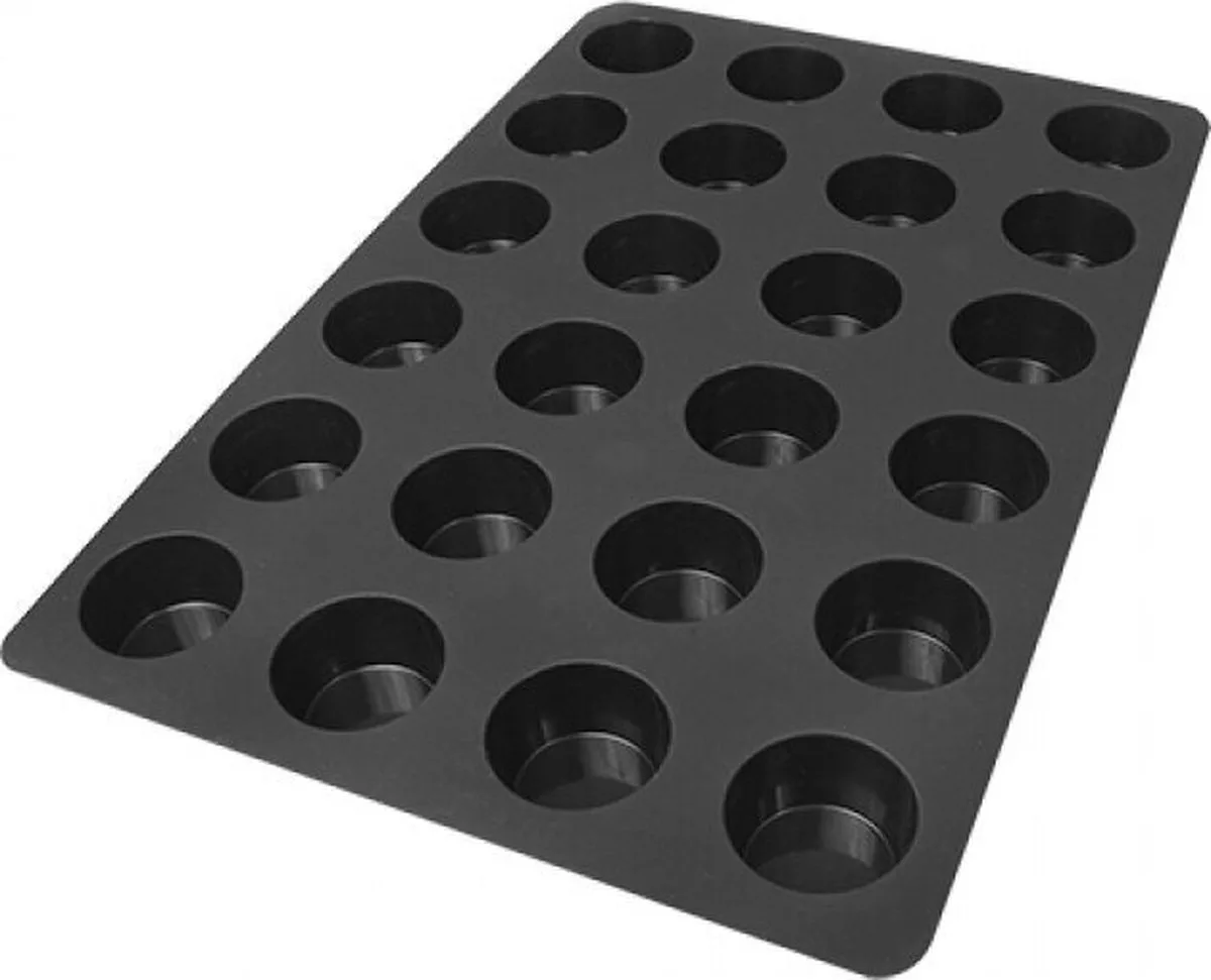Bakmat Muffins (Cap.24St.) - SessantaQuaranta 070609 - Horeca & Professioneel van Silikomart in Zwart – productfoto