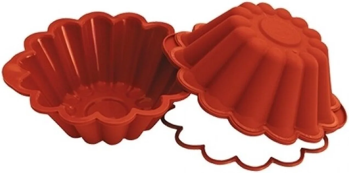 Bakvorm Brioche 8(H)Xø22cm - UniFlex 070096 fra Silikomart i Rød – produktbillede