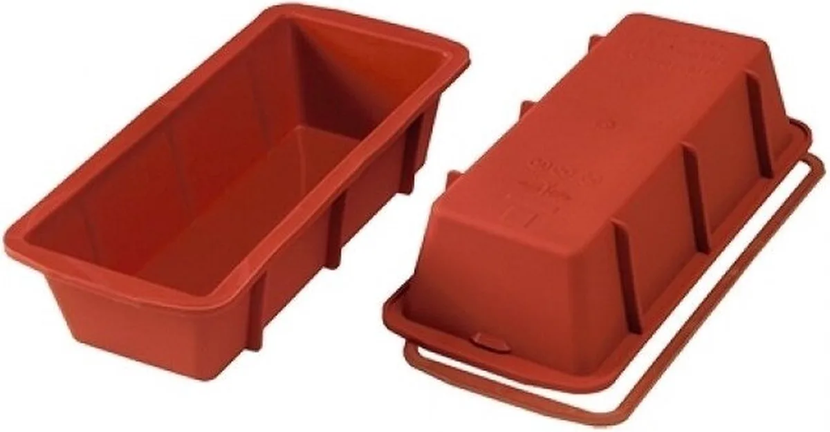 Bakvorm Cake 7(H)X30X10cm - UniFlex 070084 van Silikomart in Rood – productfoto