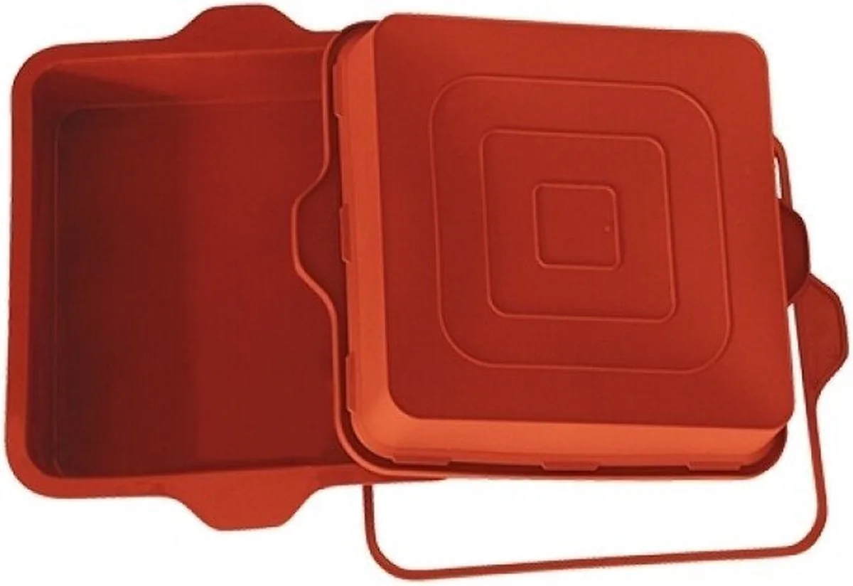 Bakvorm Taart 5(H)X23X23cm - UniFlex 070099 van Silikomart in Rood – productfoto