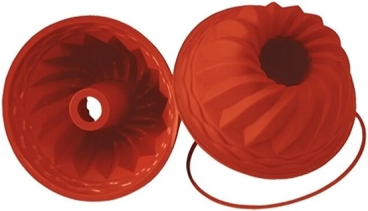 Bakvorm Tulband 11(H)Xø22cm - UniFlex 070095 fra Silikomart i Rød – produktbillede