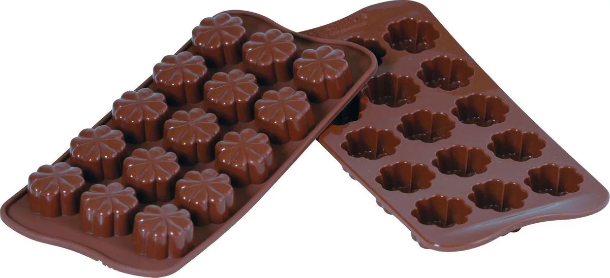 Bonbonvorm Bloemen - Bakvorm Fleury SCG08 15 x Ø30 mm de Silikomart en Marron – photo produit
