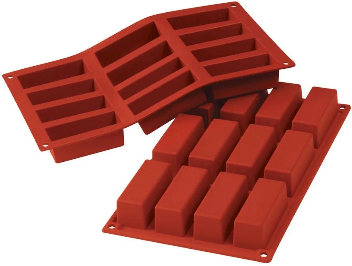 MINI CAKE - BAKVORM SILICONEN 79X29 H30 MM van Silikomart in Rood – productfoto