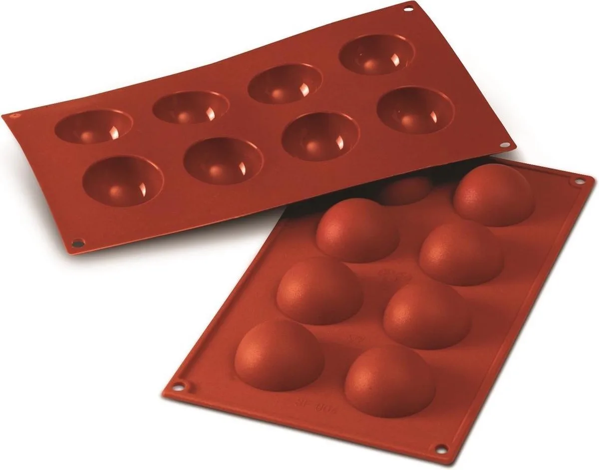 SF 004 Semisfera Silicone Bakvorm Ø50 mm x 25 mm h från Silikomart i Terracota – produktbild