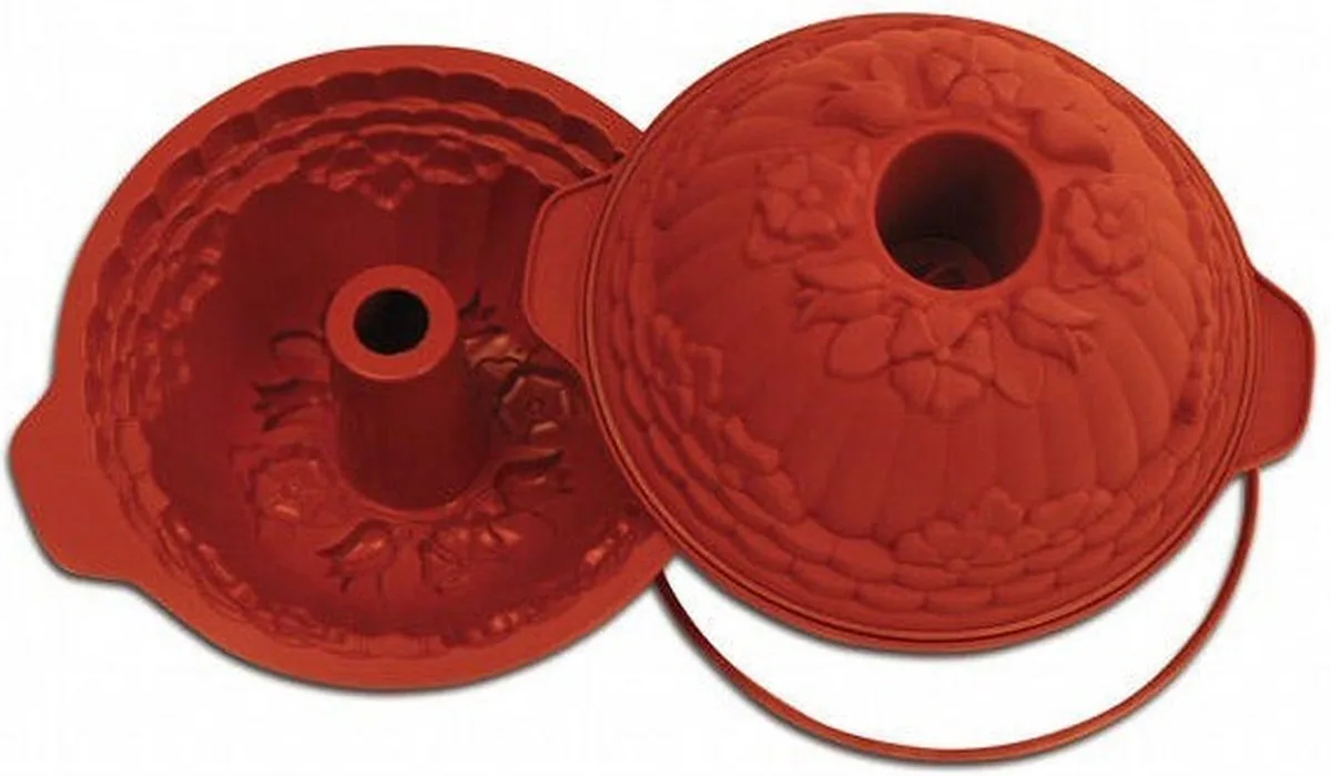 SFT311 TERRACOTTA BLOEMEN TULBANDVORM Ø220mm von Silikomart in Rot – Produktfoto