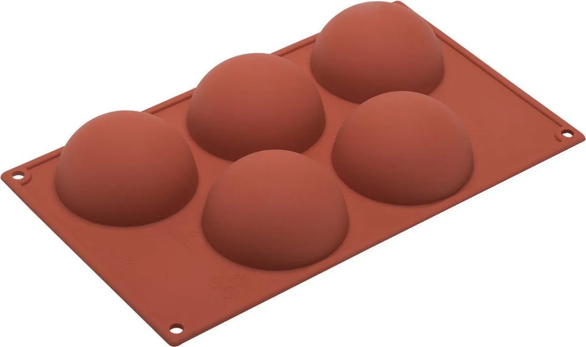 Silicone Bakvorm Semisphere Ø8 xh4 cm -5 vaks by Silikomart in Terracota – product photo