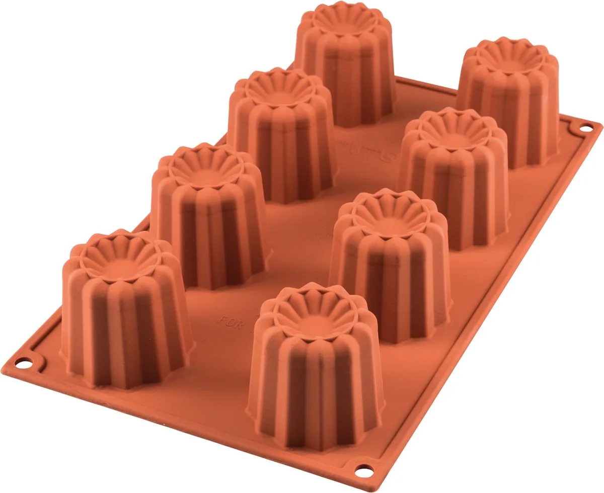 Siliconen bakvorm - Canelé de Silikomart en Rouge – photo produit
