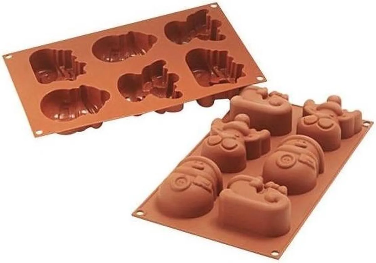 Siliconen bakvorm Funny Christmas by Silikomart in Terracotta – product photo