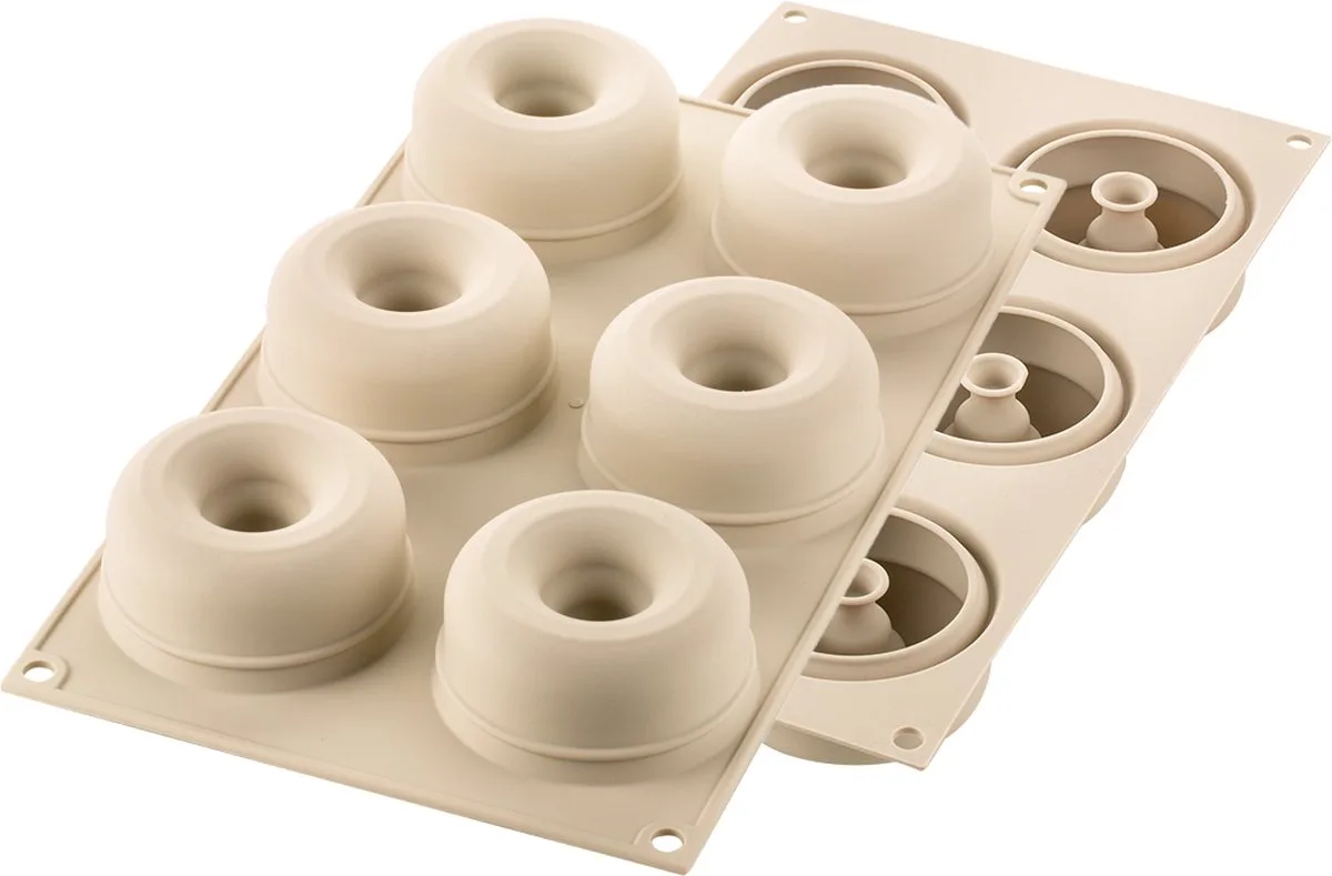 siliconen bakvorm - mini arena Ø70mm van Silikomart in Lichtgrijze – productfoto