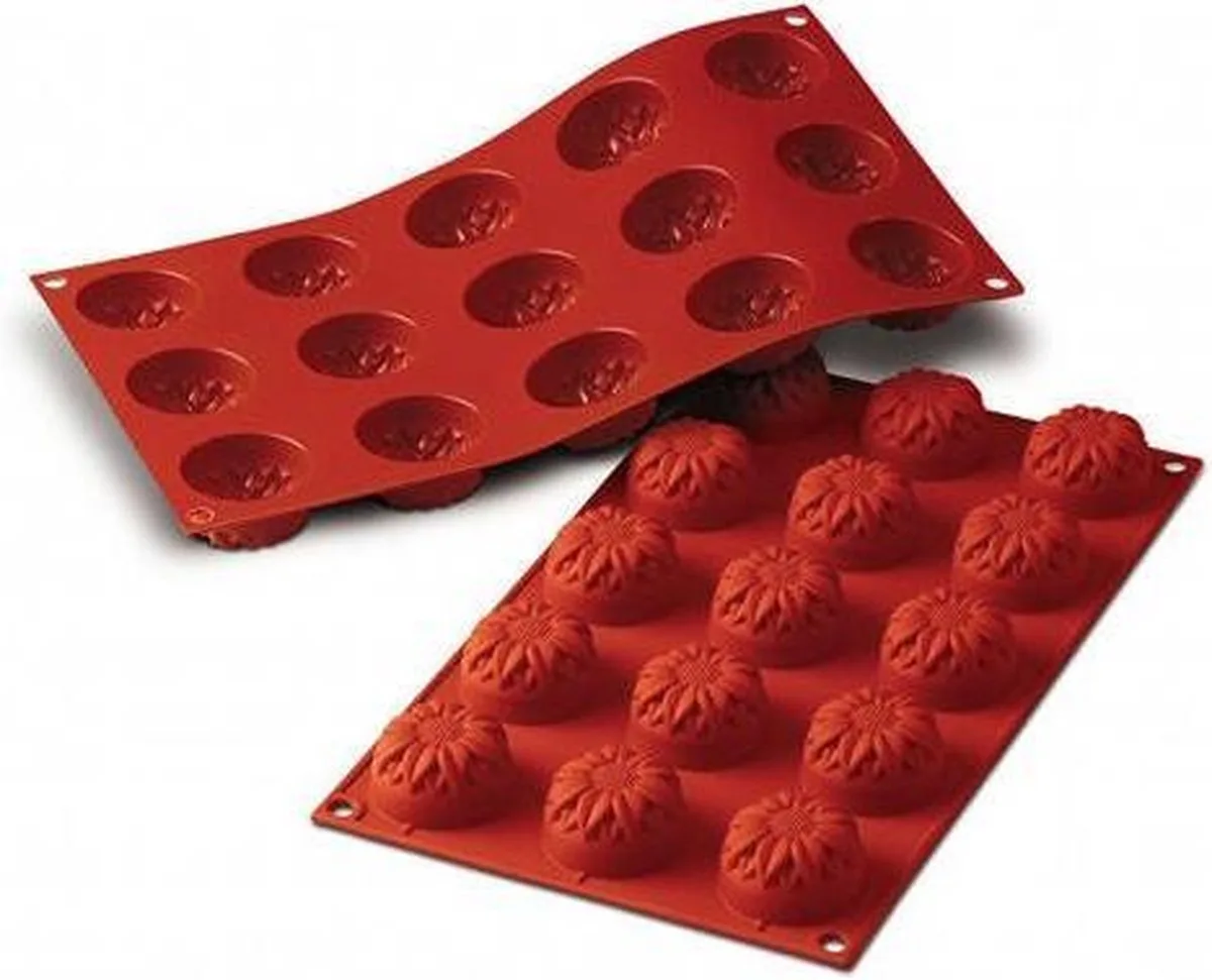 Siliconen bakvorm mini zonnebloem van Silikomart in Terracotta – productfoto