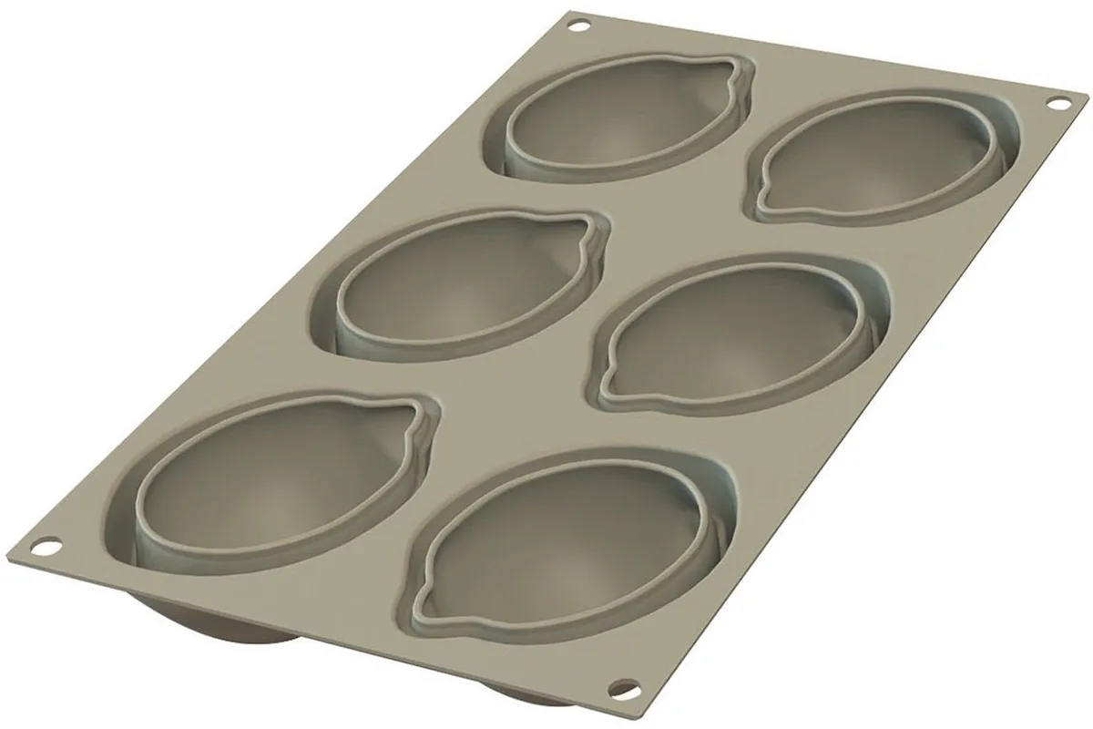 siliconen bakvorm - N.6 DELIZIA AL LIMONE 85X59 H 42 MM fra Silikomart i Lichtgrijze – produktbillede