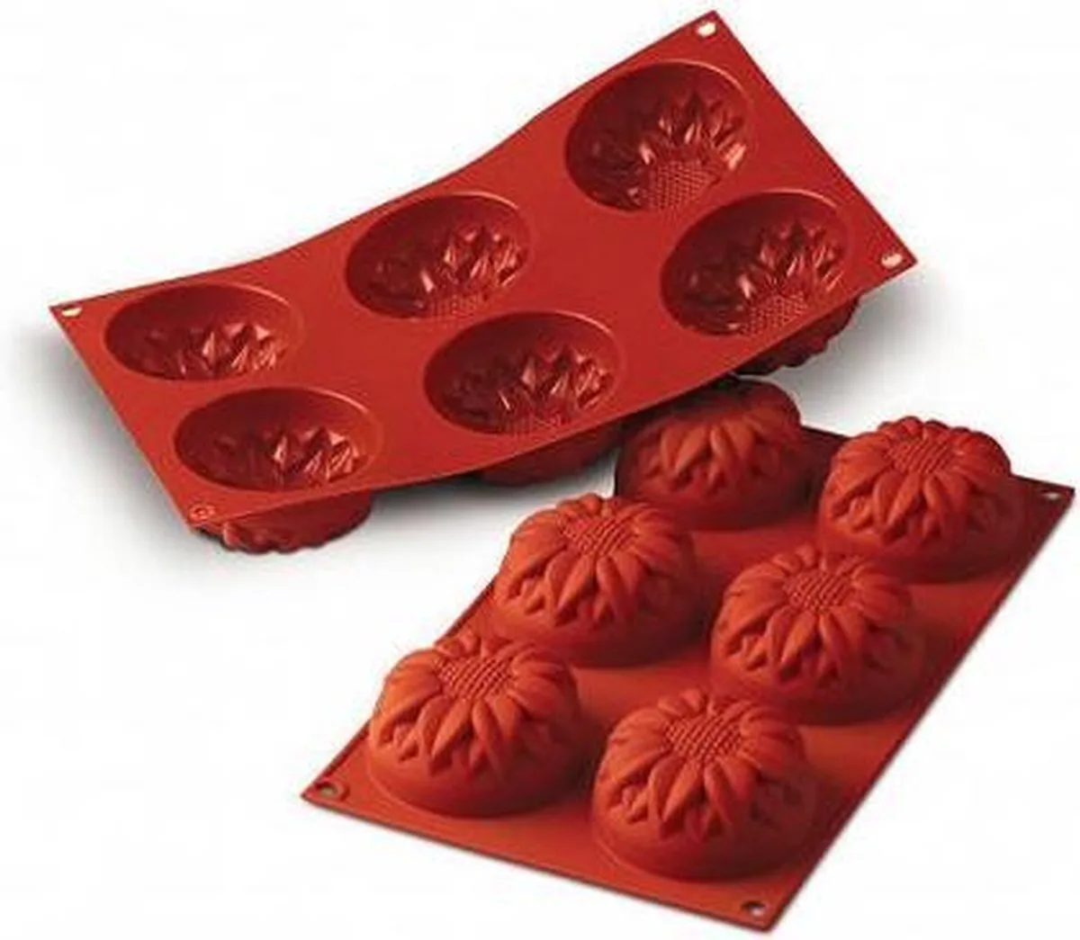 Siliconen bakvorm zonnebloem van Silikomart in Terracotta – productfoto