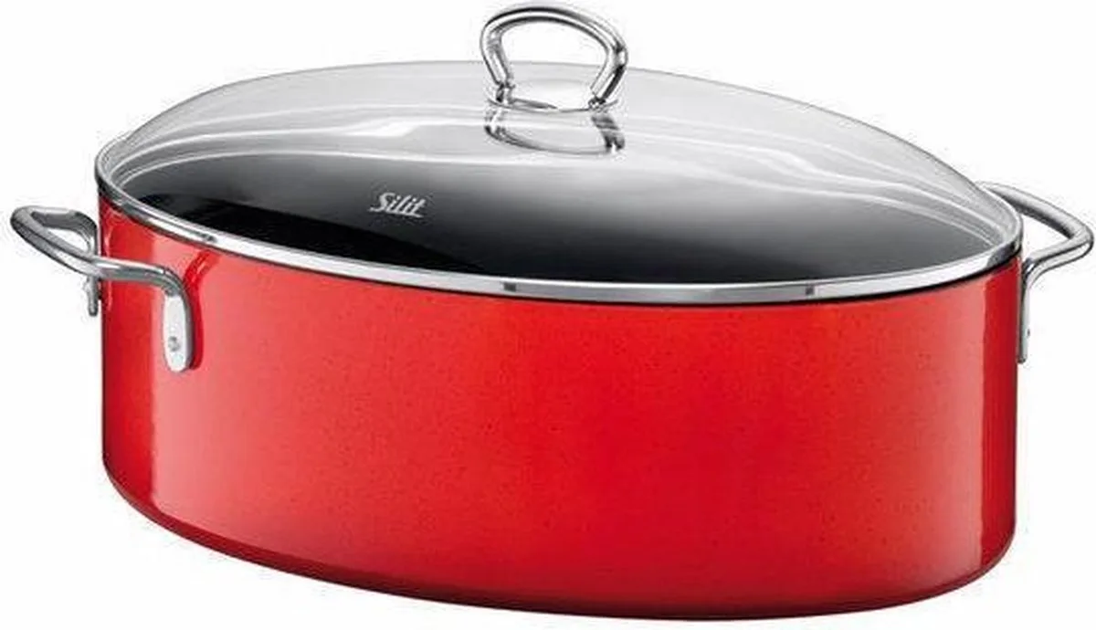 Ovale braadslede met deksel 36cm Energy Red fra Silit i Rød – produktbillede