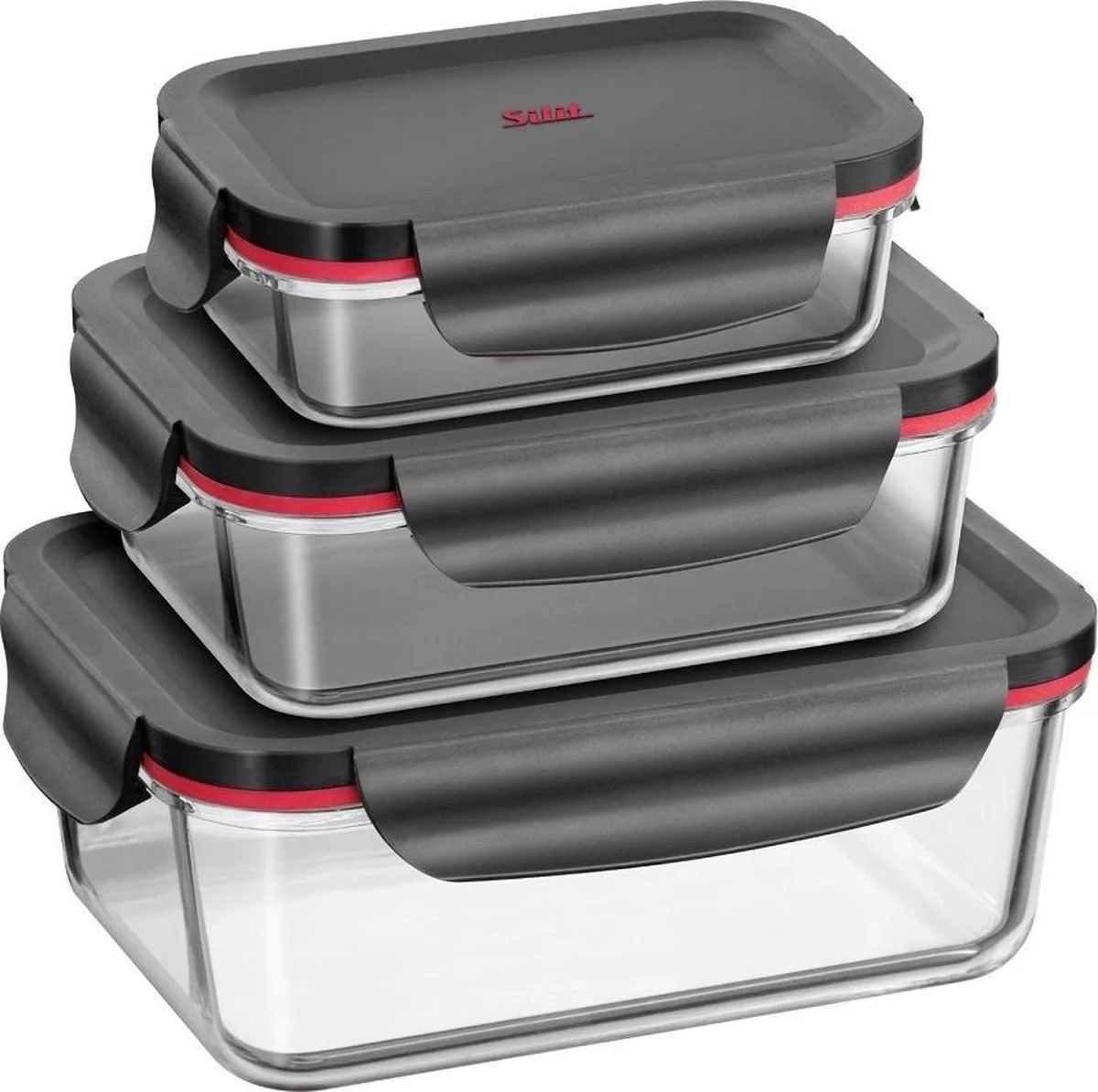 Silit 0022 6327 11 Voorraaddoos Rechthoekig Lunchbox Zwart, Transparant van Silit in Zwart, Transparant – productfoto