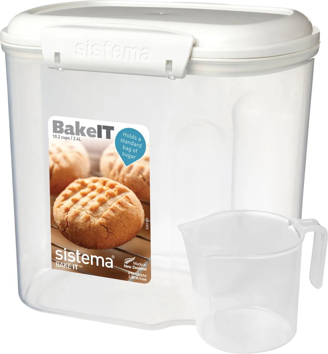 Bake It Voorraaddoos - 2.4L van Sistema in Wit – productfoto