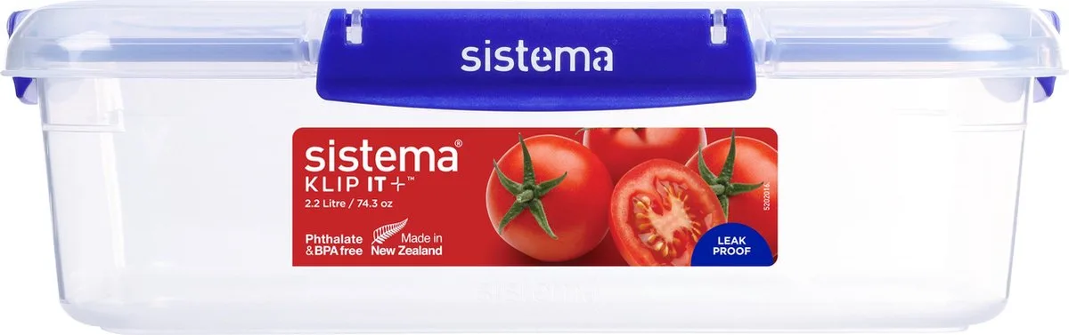 Klip It + rechthoekige vershouddoos - 2.2L van Sistema in Blauw – productfoto